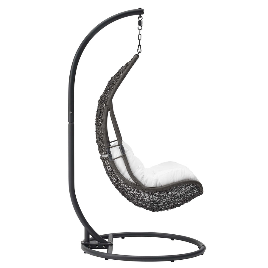 Mistral Wicker Rattan Outdoor Patio Swing Chair in Gray White