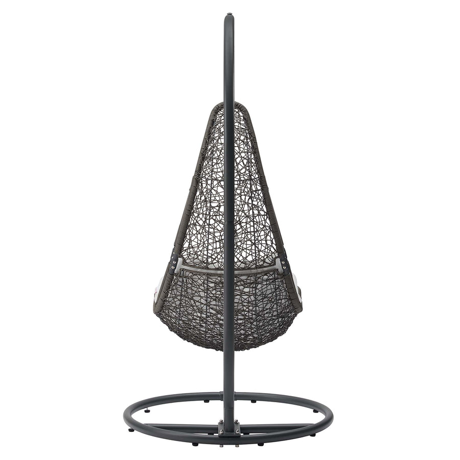 Mistral Wicker Rattan Outdoor Patio Swing Chair in Gray White