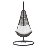 Mistral Wicker Rattan Outdoor Patio Swing Chair in Gray White