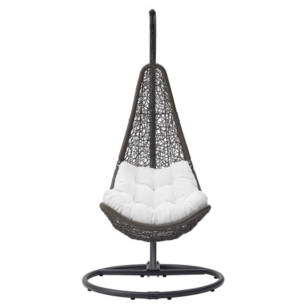 Abate Wicker Rattan Outdoor Patio Swing Chair in Gray White