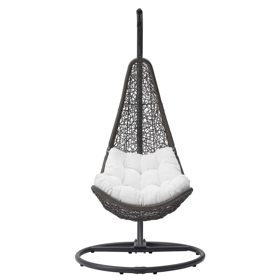 Mistral Wicker Rattan Outdoor Patio Swing Chair in Gray White