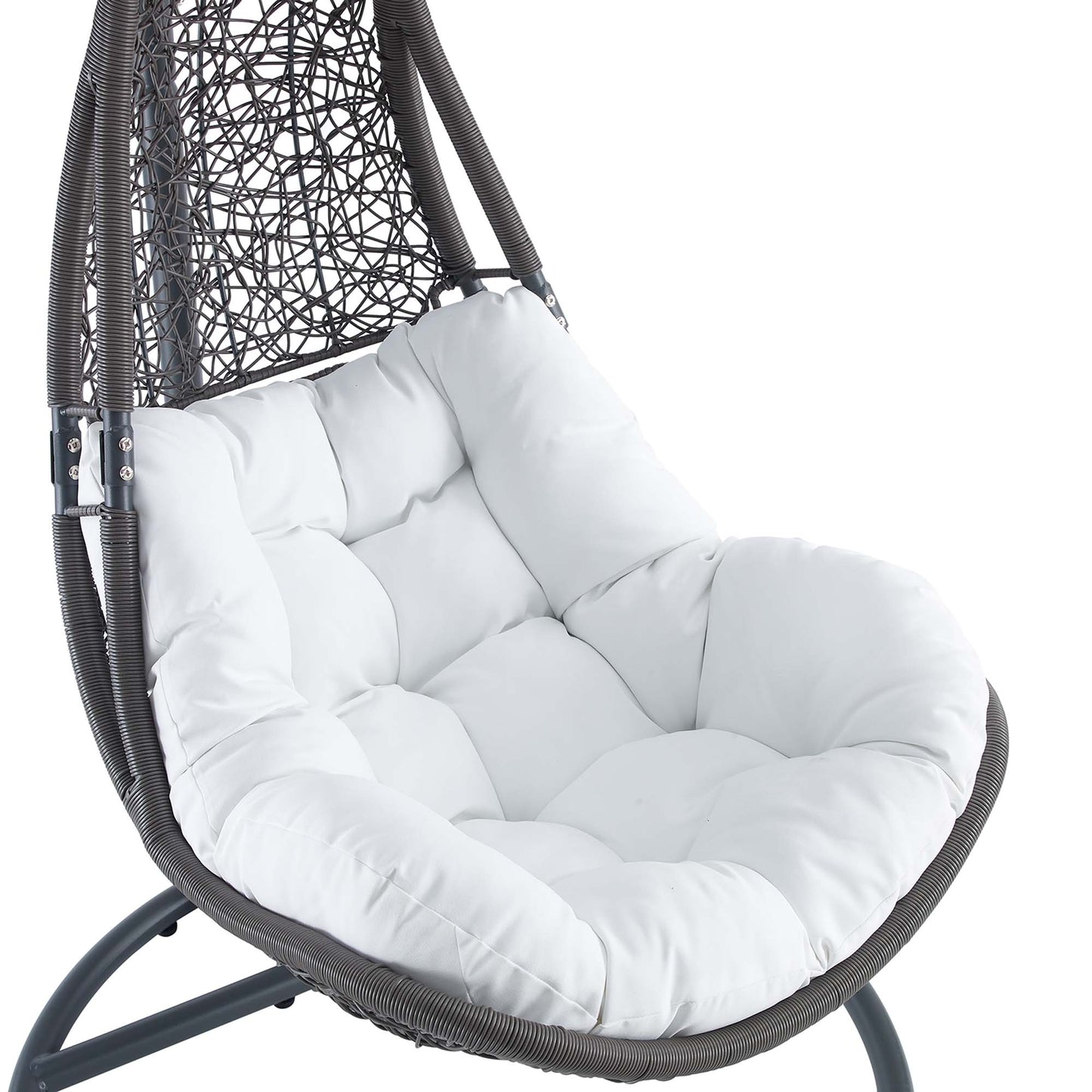 Mistral Wicker Rattan Outdoor Patio Swing Chair in Gray White