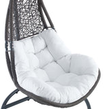Mistral Wicker Rattan Outdoor Patio Swing Chair in Gray White