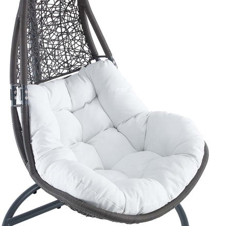Abate Wicker Rattan Outdoor Patio Swing Chair in Gray White