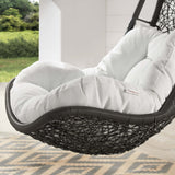 Mistral Wicker Rattan Outdoor Patio Swing Chair in Gray White