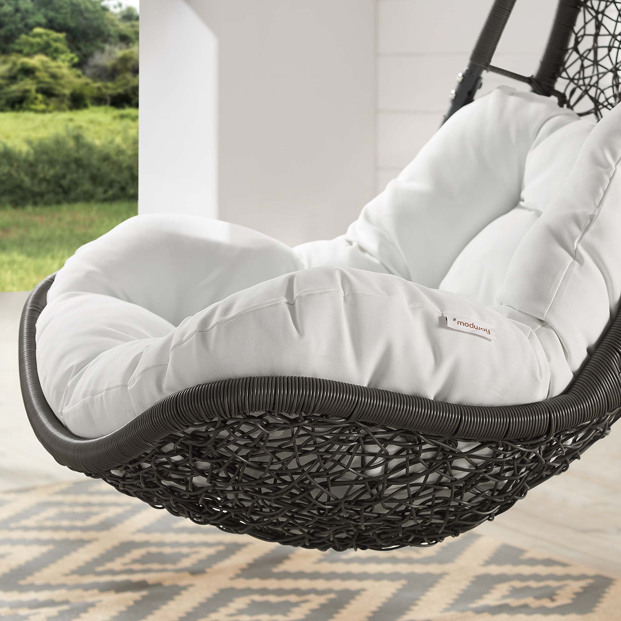 Abate Wicker Rattan Outdoor Patio Swing Chair by Furniture For America