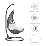 Mistral Wicker Rattan Outdoor Patio Swing Chair in Gray White