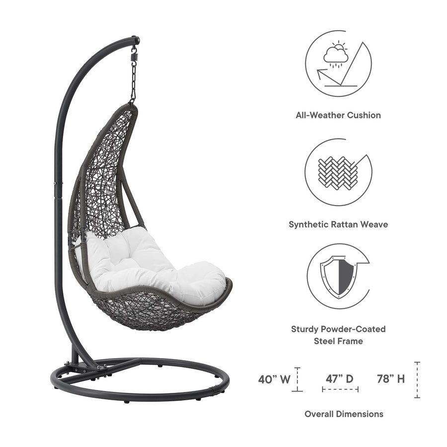 Mistral Wicker Rattan Outdoor Patio Swing Chair in Gray White