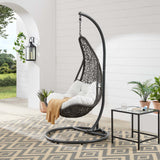 Mistral Wicker Rattan Outdoor Patio Swing Chair in Gray White