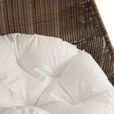 Foehn Outdoor Patio Wood Swing Chair With Stand in Coffee White