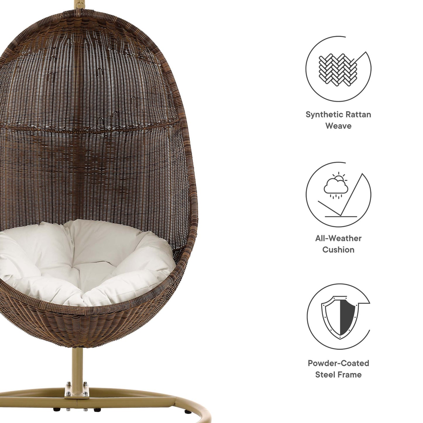 Bean Outdoor Patio Wood Swing Chair With Stand by Furniture For America