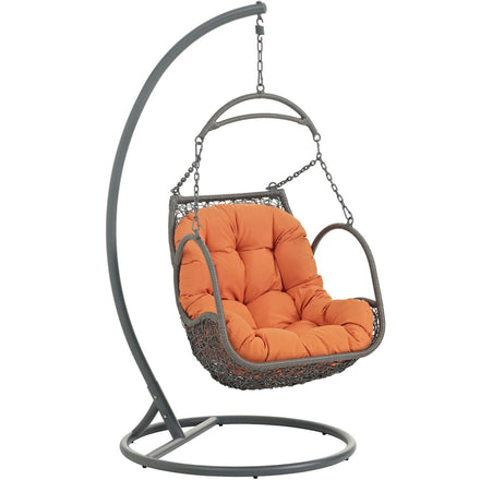 Arbor Outdoor Patio Wood Swing Chair in Orange
