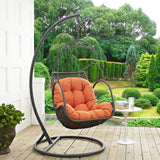 Auster Outdoor Patio Wood Swing Chair in Orange