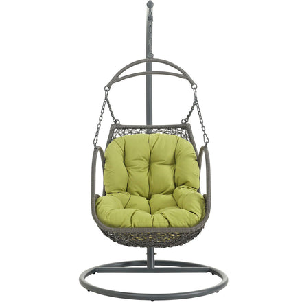 Arbor Outdoor Patio Wood Swing Chair in Peridot