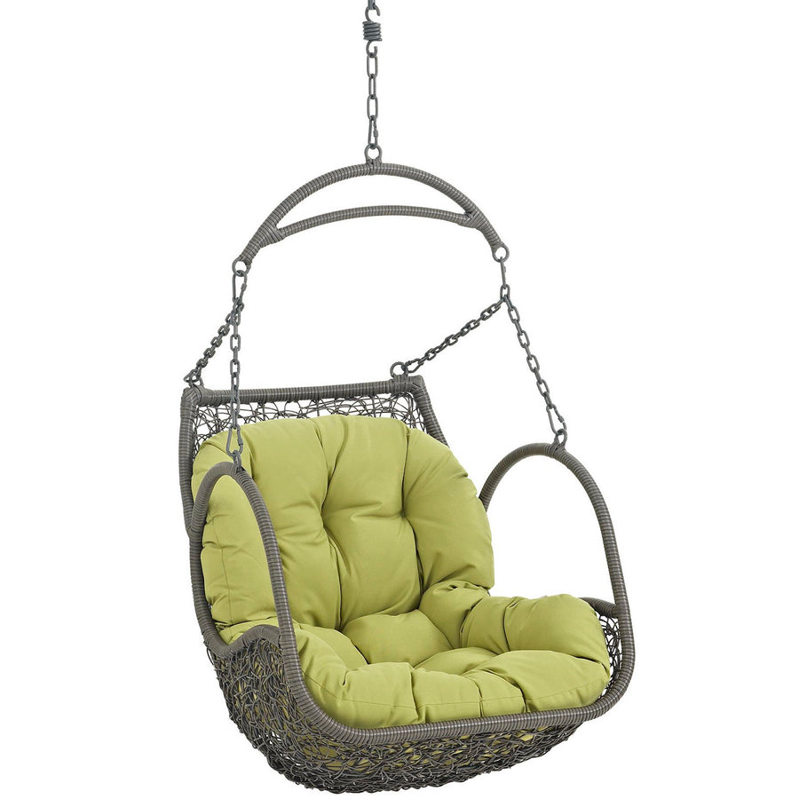 Auster Outdoor Patio Wood Swing Chair in Peridot