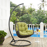 Auster Outdoor Patio Wood Swing Chair in Peridot