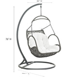 Auster Outdoor Patio Wood Swing Chair in White