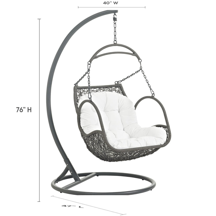 Auster Outdoor Patio Wood Swing Chair in White