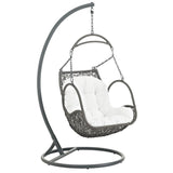 Auster Outdoor Patio Wood Swing Chair in White