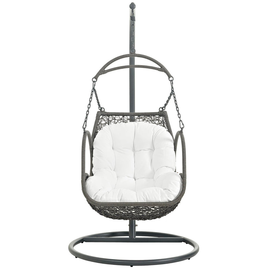 Auster Outdoor Patio Wood Swing Chair in White