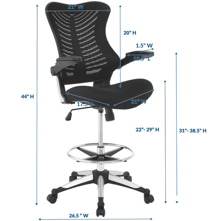 Charge Drafting Chair in Black