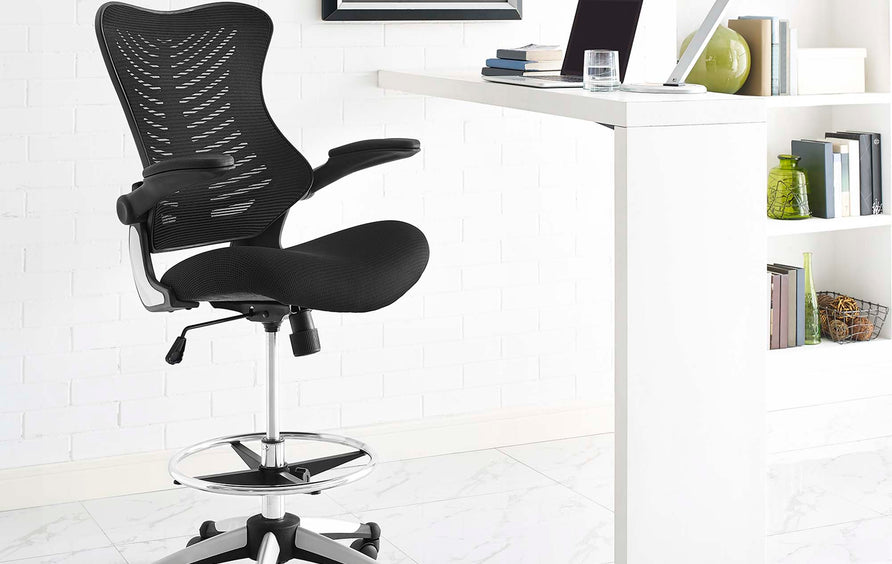 Olwen Drafting Chair in Black