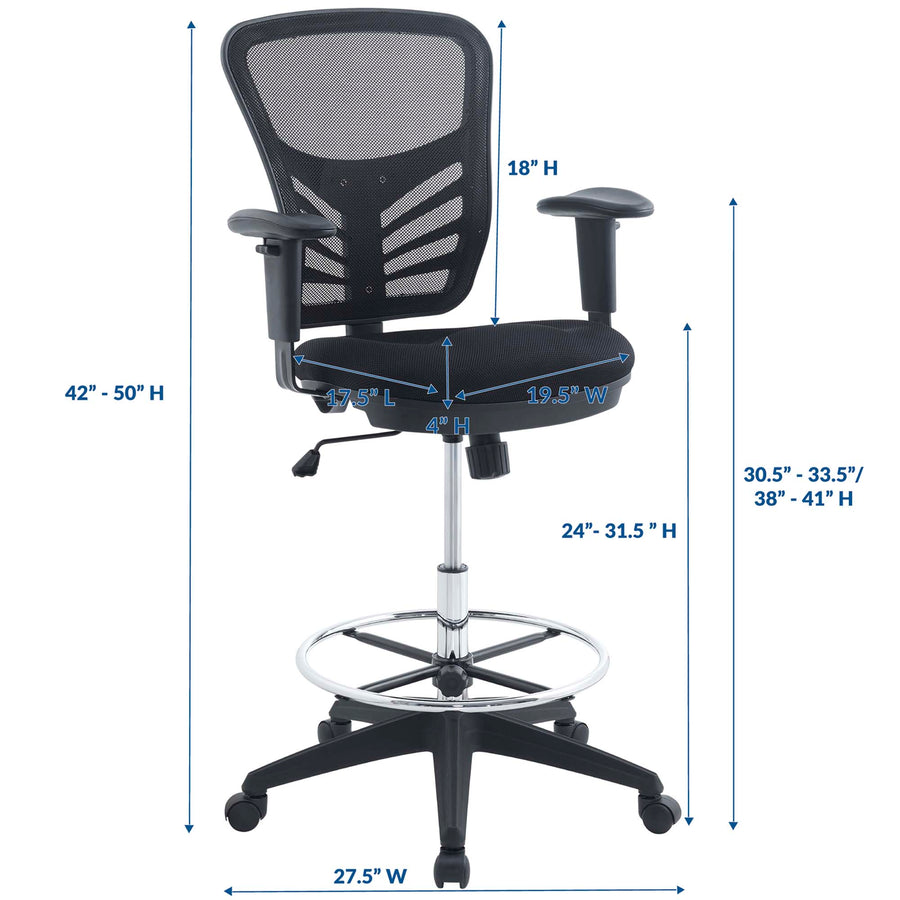 Raffia Drafting Chair in Black