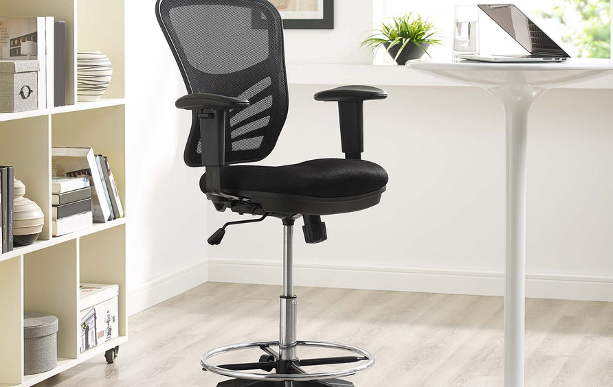 Raffia Drafting Chair in Black
