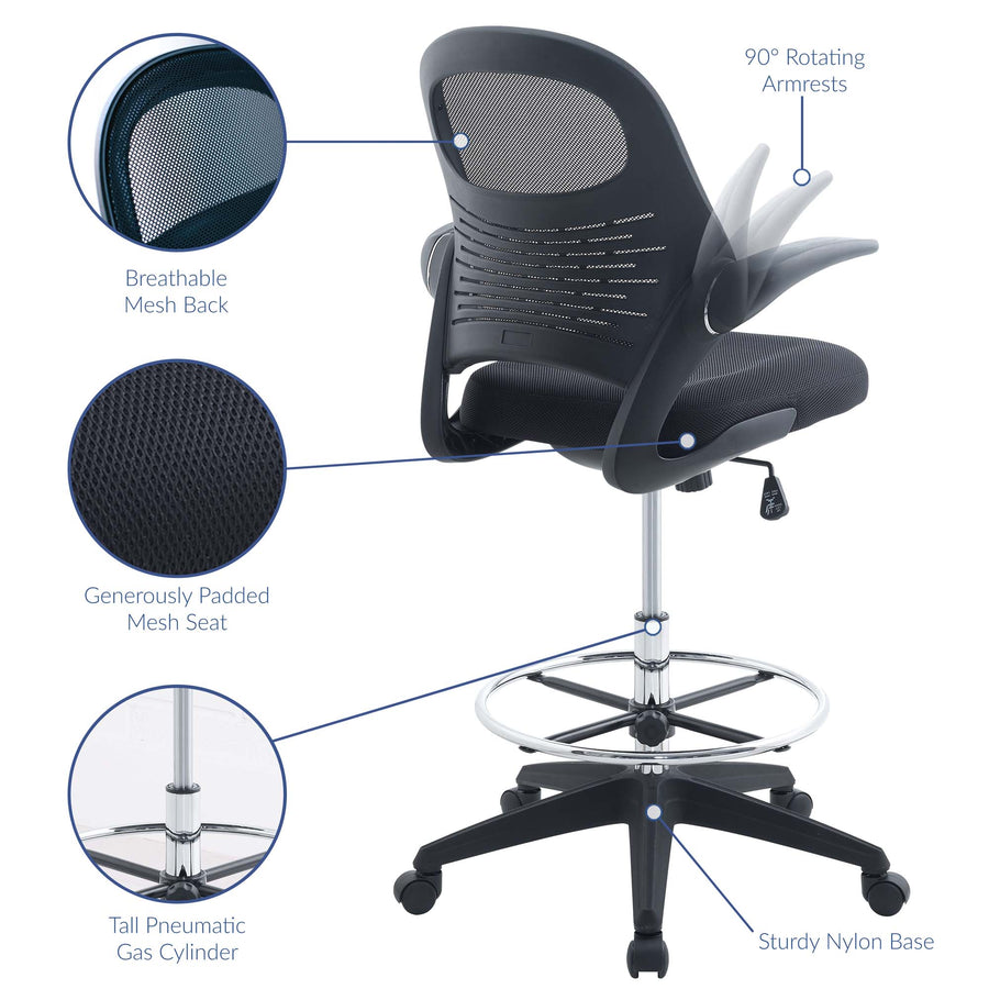 Randers Drafting Chair in Black