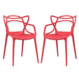 York Dining Set Set of 2 in Red