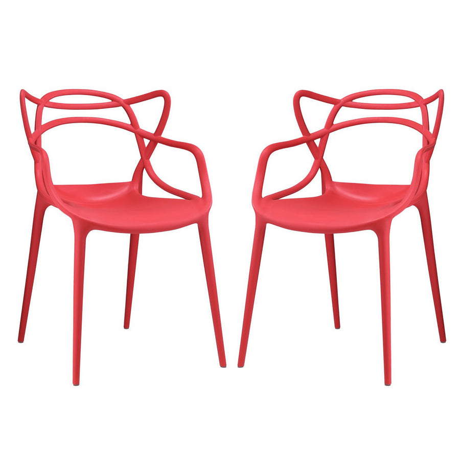 York Dining Set Set of 2 in Red