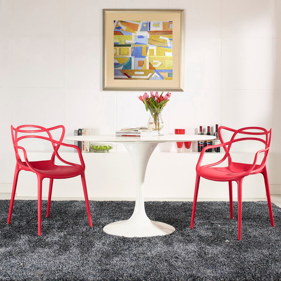 York Dining Set Set of 2 in Red