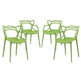 York Dining Set Set of 4 in Green