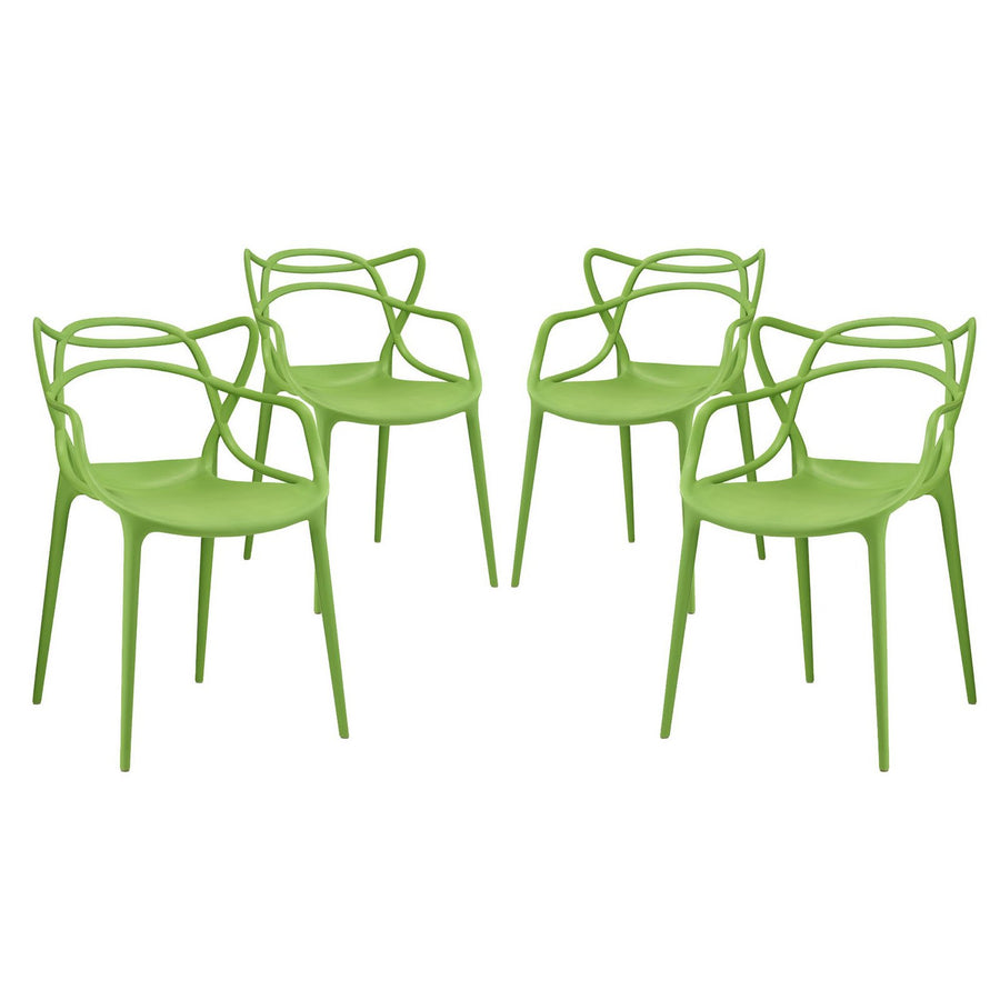 York Dining Set Set of 4 in Green