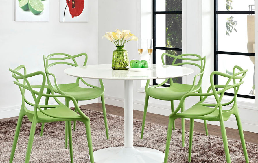 York Dining Set Set of 4 in Green