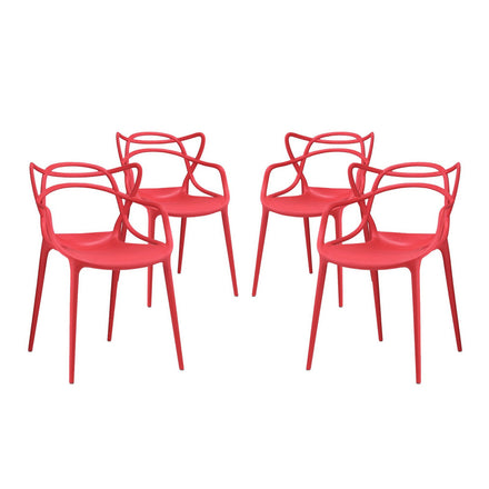 Entangled Dining Set Set of 4 in Red