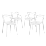 York Dining Set Set of 4 in White