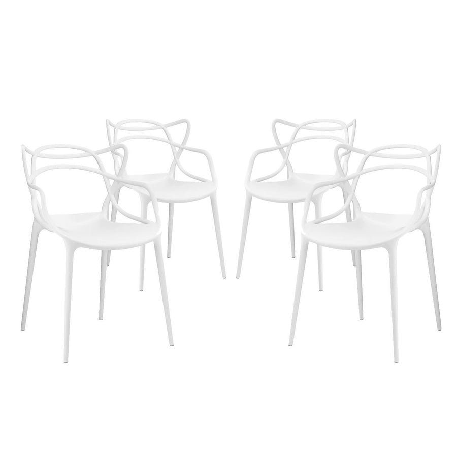 York Dining Set Set of 4 in White