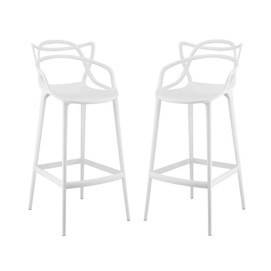 York Bar Stool Set of 2 in White