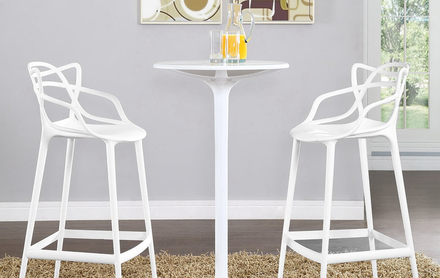 York Bar Stool Set of 2 in White