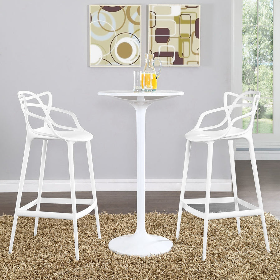 York Bar Stool Set of 2 in White