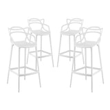York Bar Stool Set of 4 in White