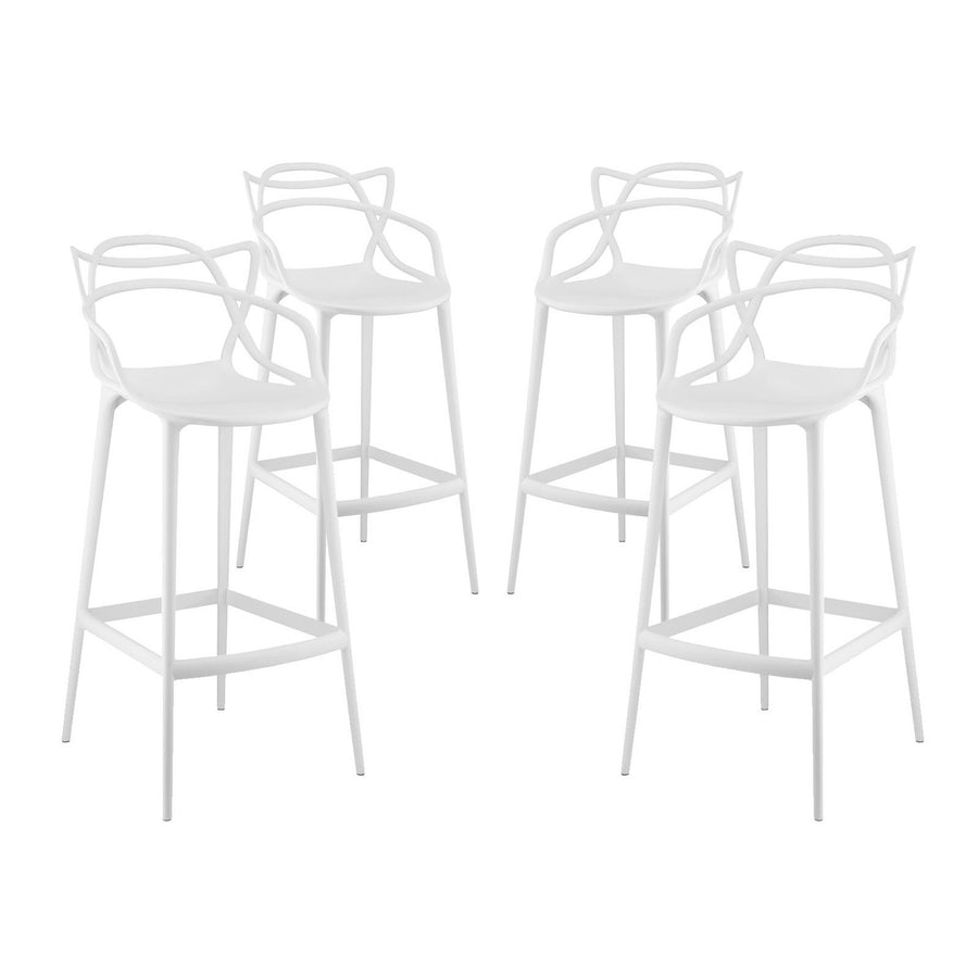 York Bar Stool Set of 4 in White