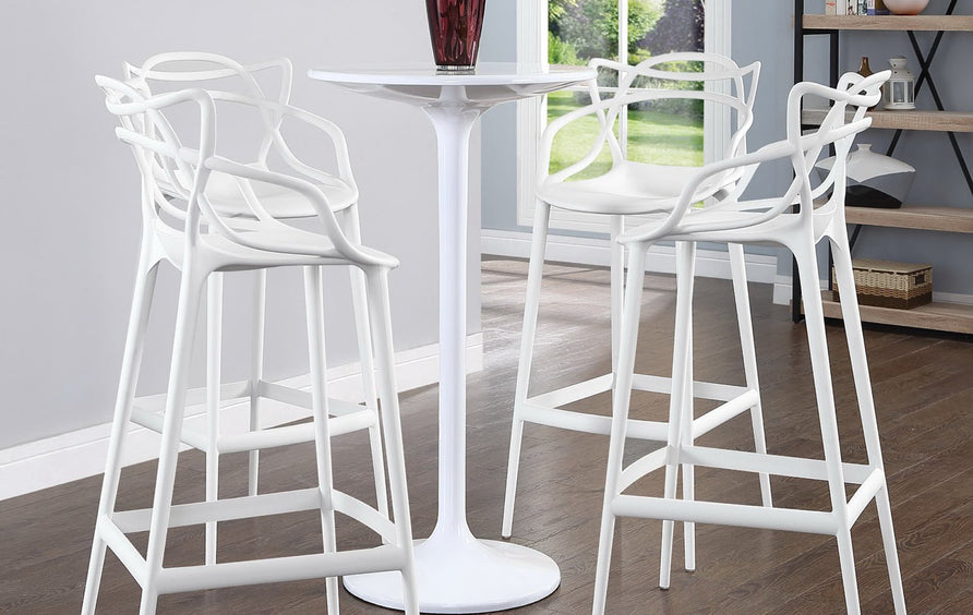 York Bar Stool Set of 4 in White