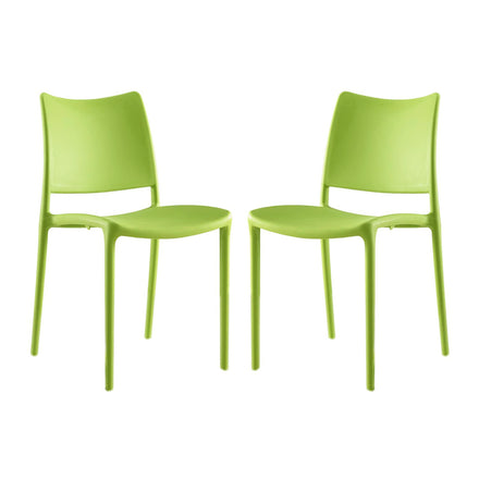 Hipster Dining Side Chair Set of 2 in Green