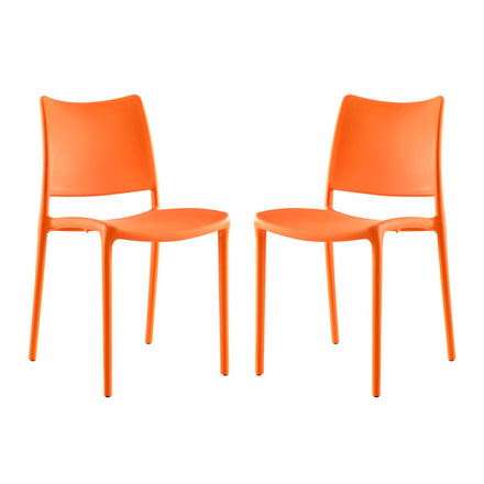 Hipster Dining Side Chair Set of 2 in Orange