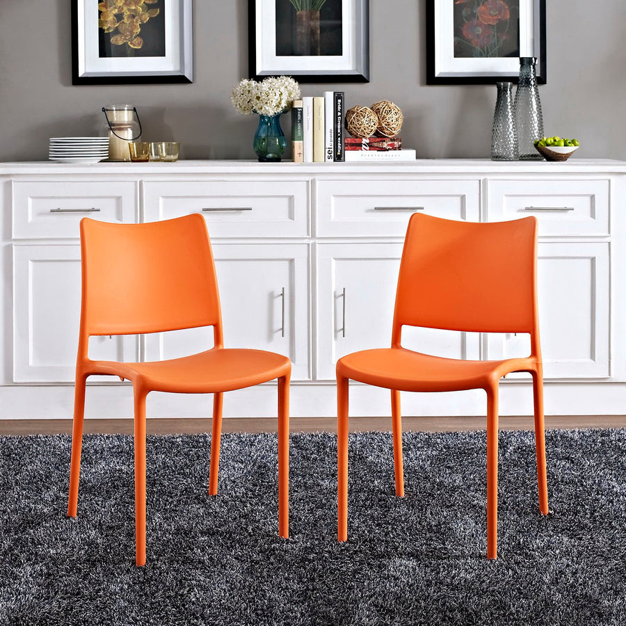 Cedarwood Dining Side Chair Set of 2 in Orange