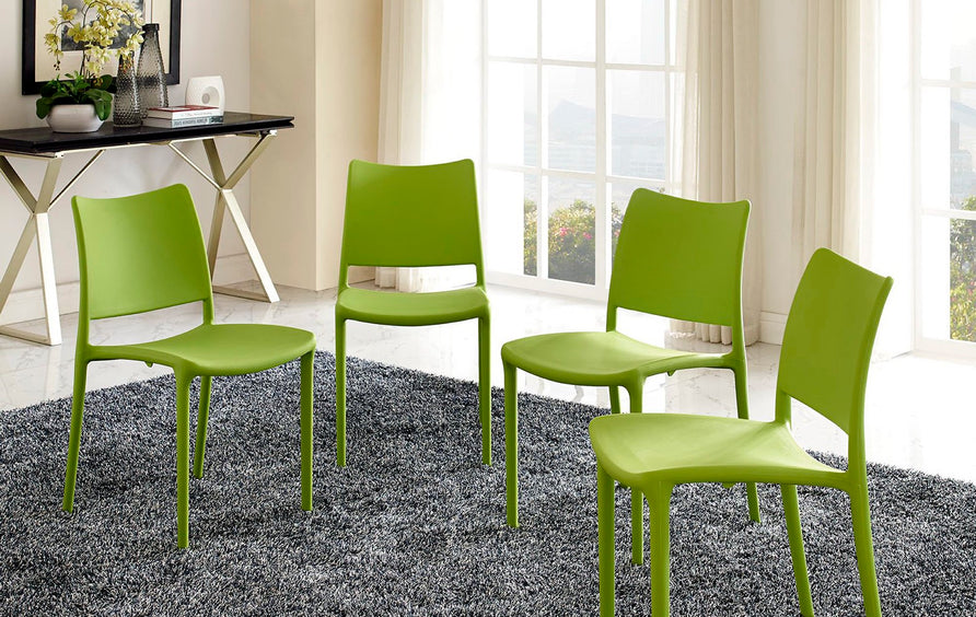 Cedarwood Dining Side Chair Set of 4 in Green