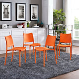 Cedarwood Dining Side Chair Set of 4 in Orange