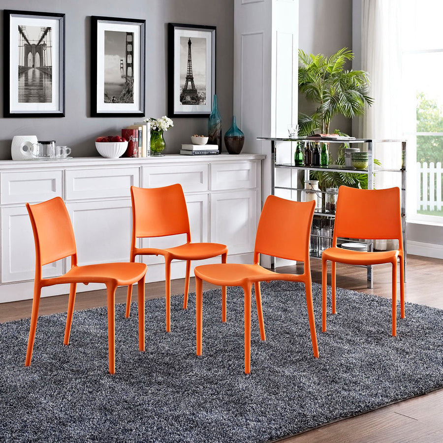 Cedarwood Dining Side Chair Set of 4 in Orange